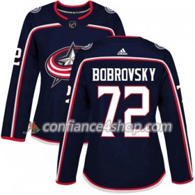 Adidas Maillot de Hockey Columbus Blue Jackets Sergei Bobrovsky 72 2017-2018 Bleu Marine Authentic - Femme